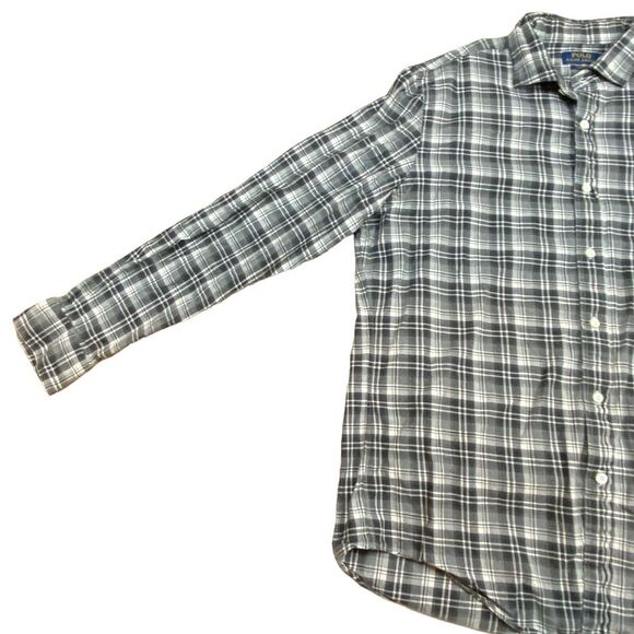 Polo Ralph Lauren Shirt Mens Size XL Gray Plaid Collared Button Down Slim Fit - Picture 8 of 9